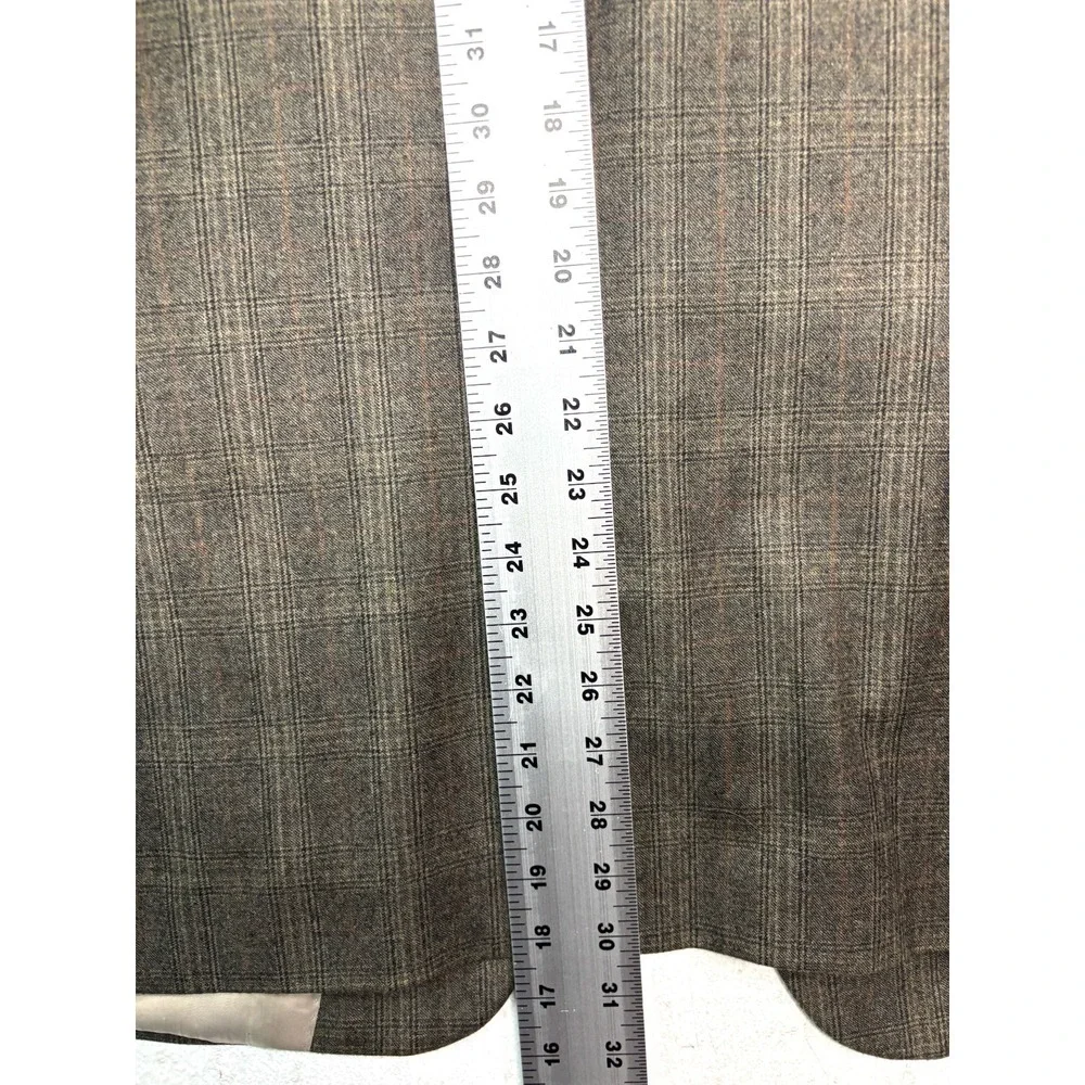 Hart Schaffner‎ Marx 42R Brown Plaid Flannel Wool Blazer Jacket Sport Suit Coat